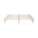 Oikiture Wooden Bed Frame King Size Solid Pine Wood White