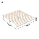 Oikiture Wooden Bed Frame King Size Solid Pine Wood White