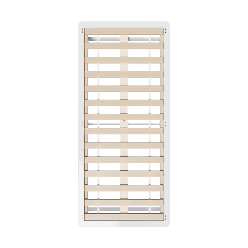 Oikiture Wooden Bed Frame Pine Timber King Single Size White