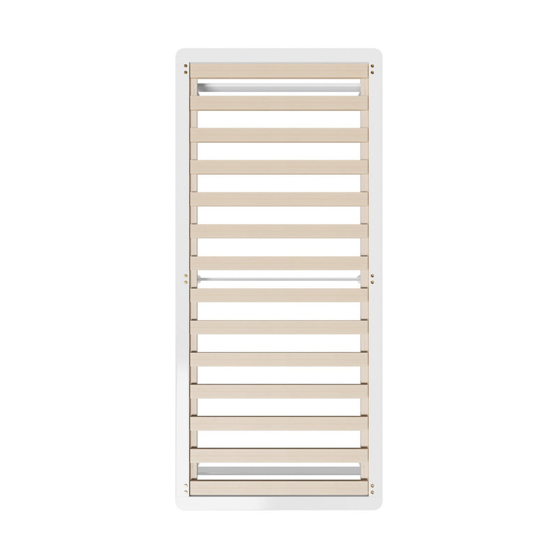 Oikiture Wooden Bed Frame Single Size Solid Pine Timber White