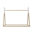 Oikiture Wooden Bed Frame Single Teepee House Style