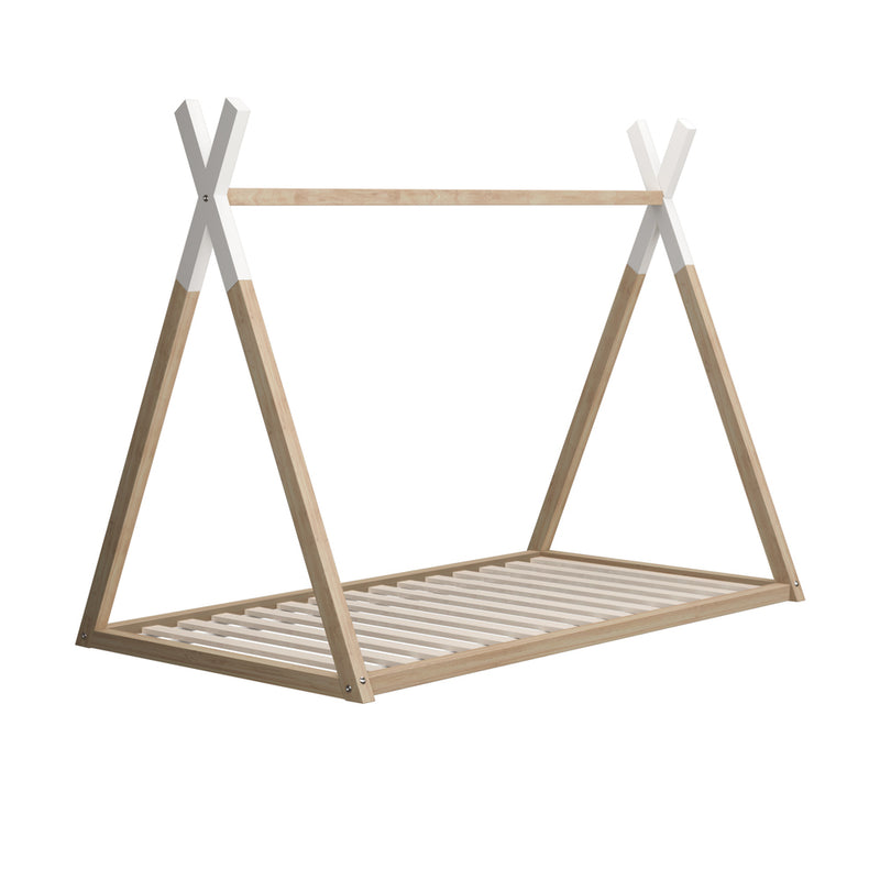 Oikiture Wooden Bed Frame Single Teepee House Style