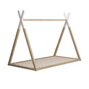 Oikiture Wooden Bed Frame Single Teepee House Style