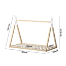Oikiture Wooden Bed Frame Single Teepee House Style