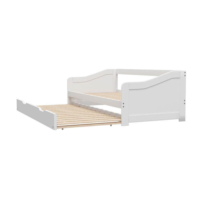 Oikiture Trundle Bed Frame Daybed Single Size Wooden