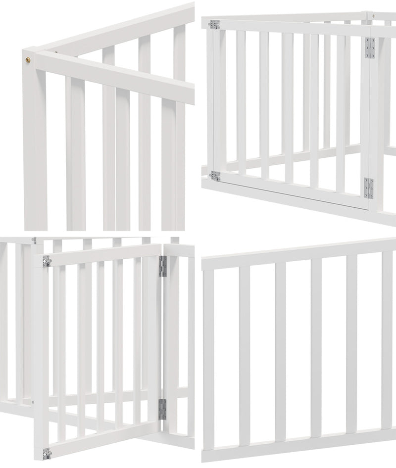 Oikiture 2-in-1 Kids Bed Frame Toddler Play Centre Guard Fence White