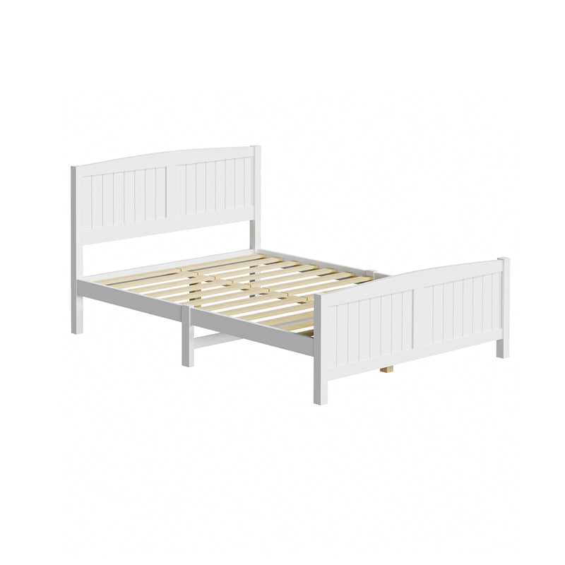 Oikiture Bed Frame Double Size Timber Platform White