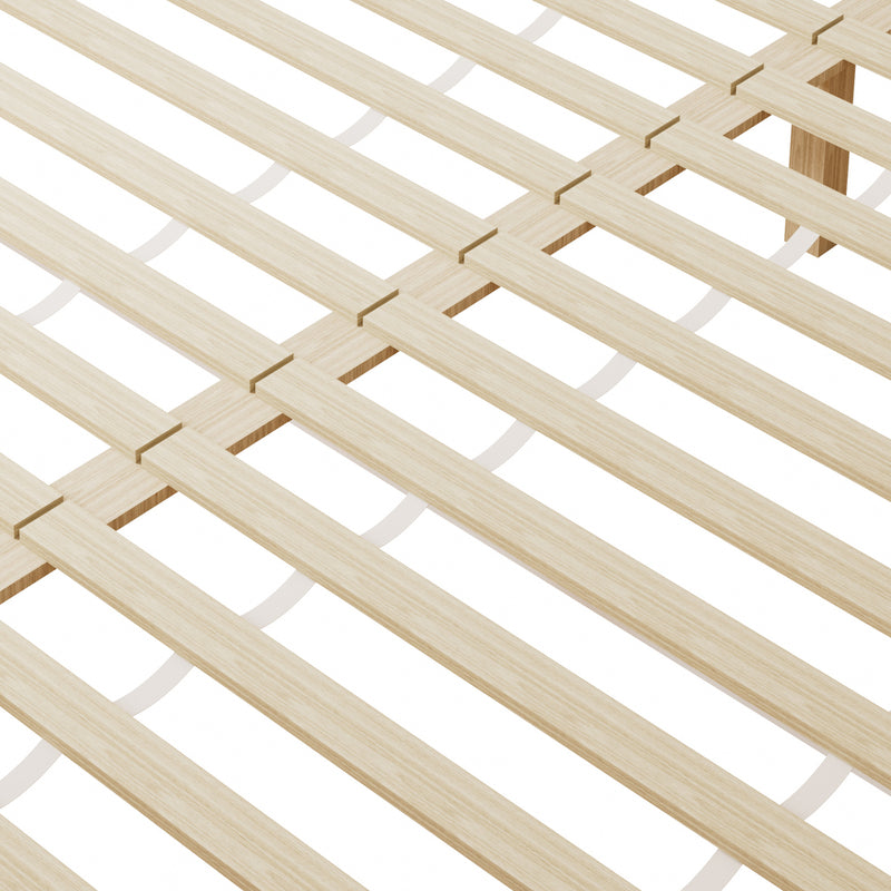 Oikiture Wooden Bed Frame King Size with Trundle Drawers White