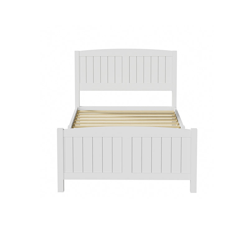 Oikiture Bed Frame King Singe Size Timber Platform White