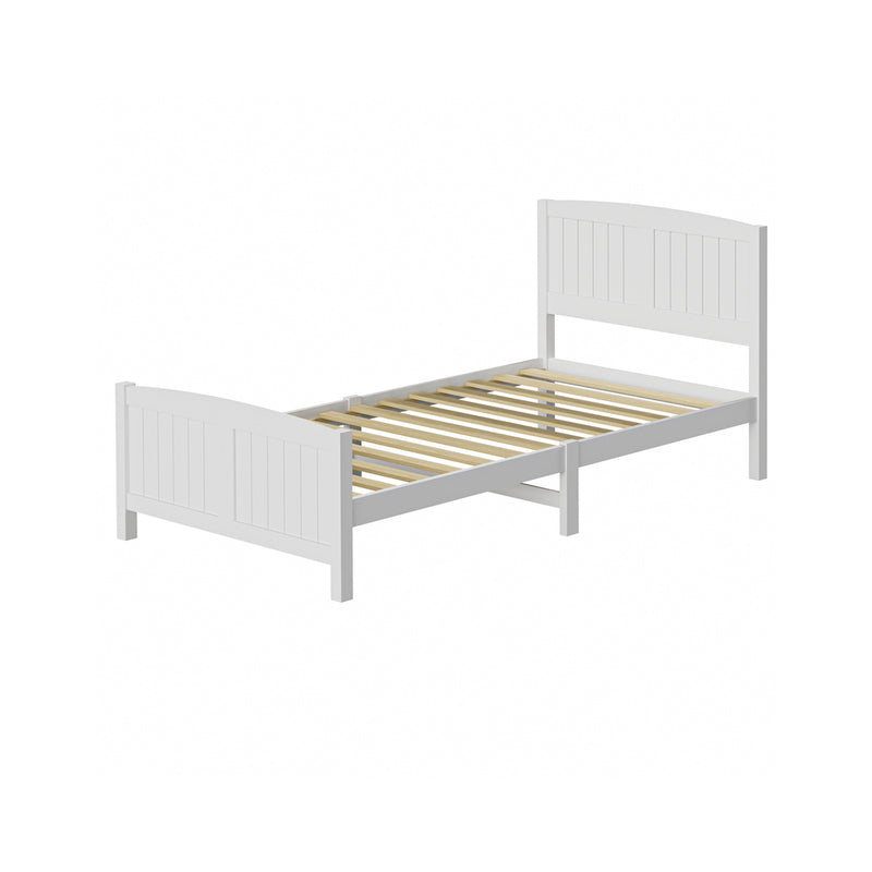 Oikiture Bed Frame King Singe Size Timber Platform White
