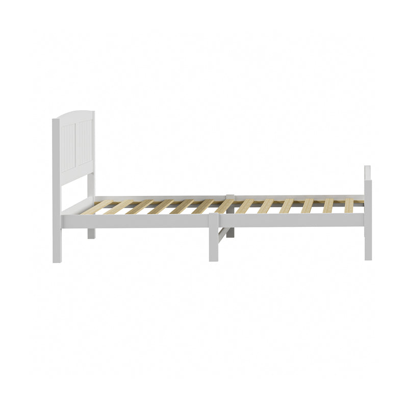Oikiture Bed Frame King Singe Size Timber Platform White