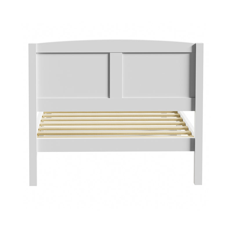 Oikiture Bed Frame King Singe Size Timber Platform White