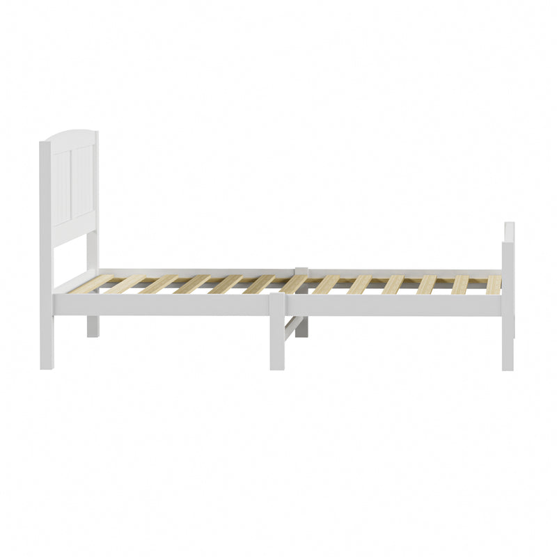 Oikiture Bed Frame Singe Size Timber Platform White