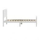 Oikiture Bed Frame Singe Size Timber Platform White