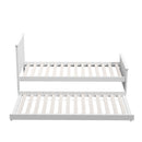 Oikiture Trundle Bed Frame Single Size Wooden Daybed White