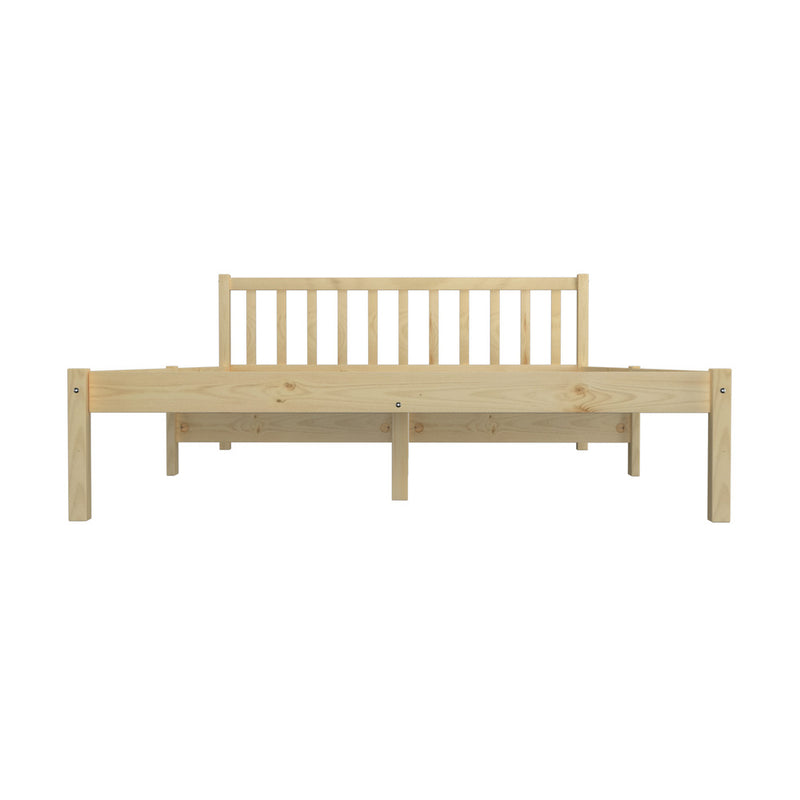 Oikiture Wooden Bed Frame Queen Size Slat Support