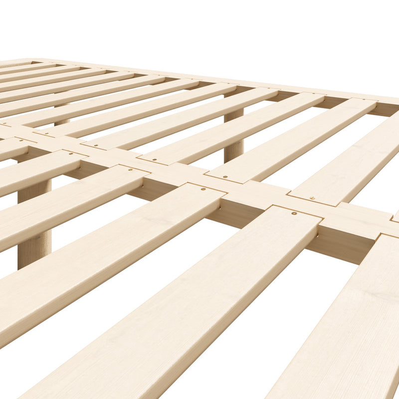 Oikiture Bed Frame Double Size Wooden Bed Base