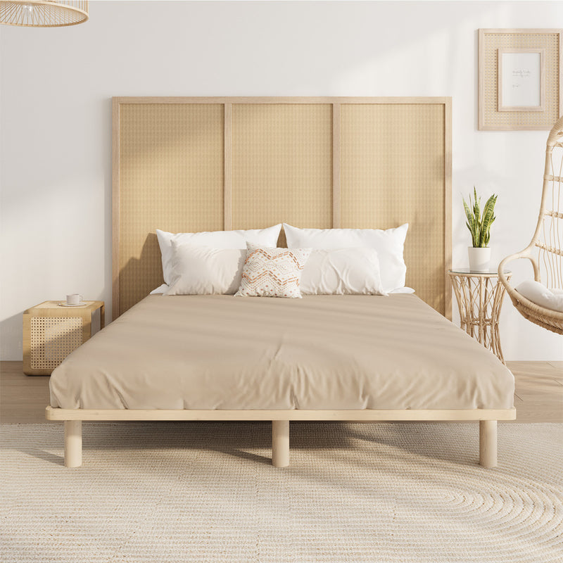 Oikiture Bed Frame King Single Wooden Bed Base