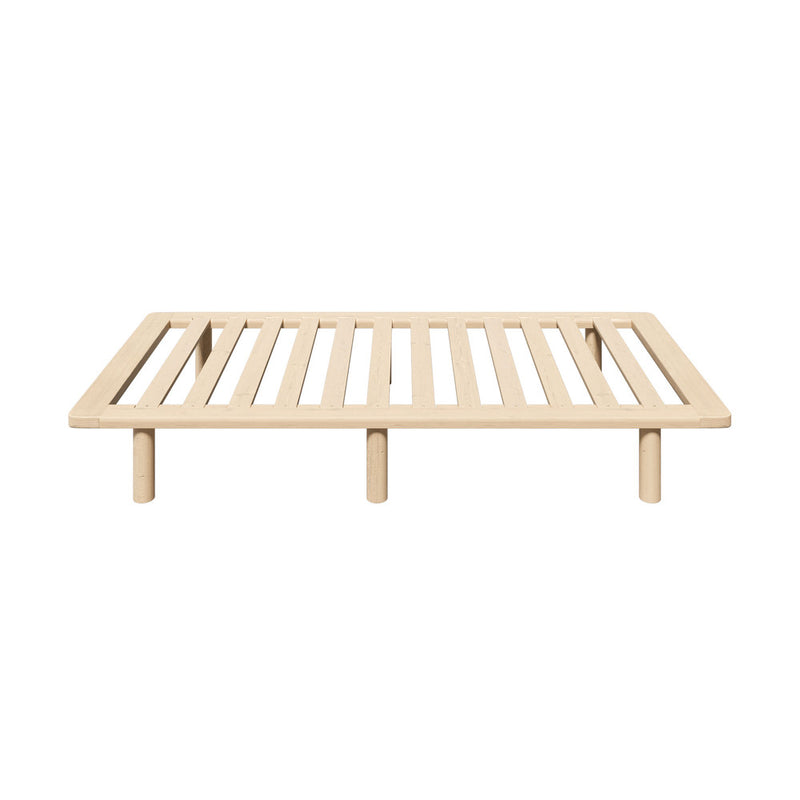 Oikiture Bed Frame Single Size Wooden Bed Base
