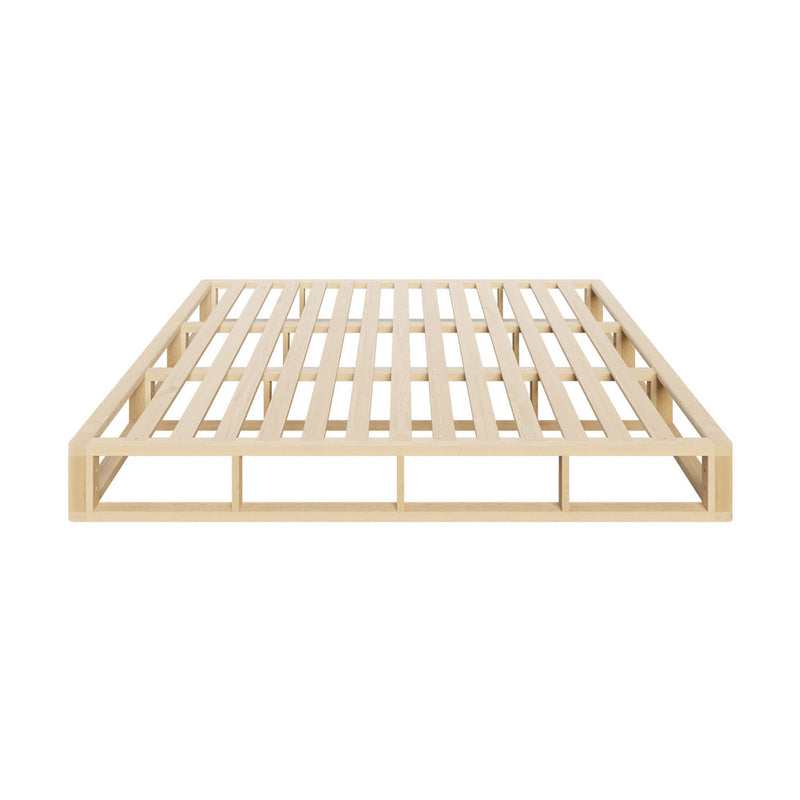 Oikiture Wooden Bed Frame King Size Cage-like Base