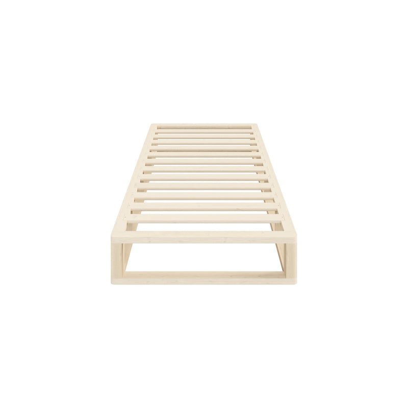 Oikiture Wooden Bed Frame Single Size Cage-like Base