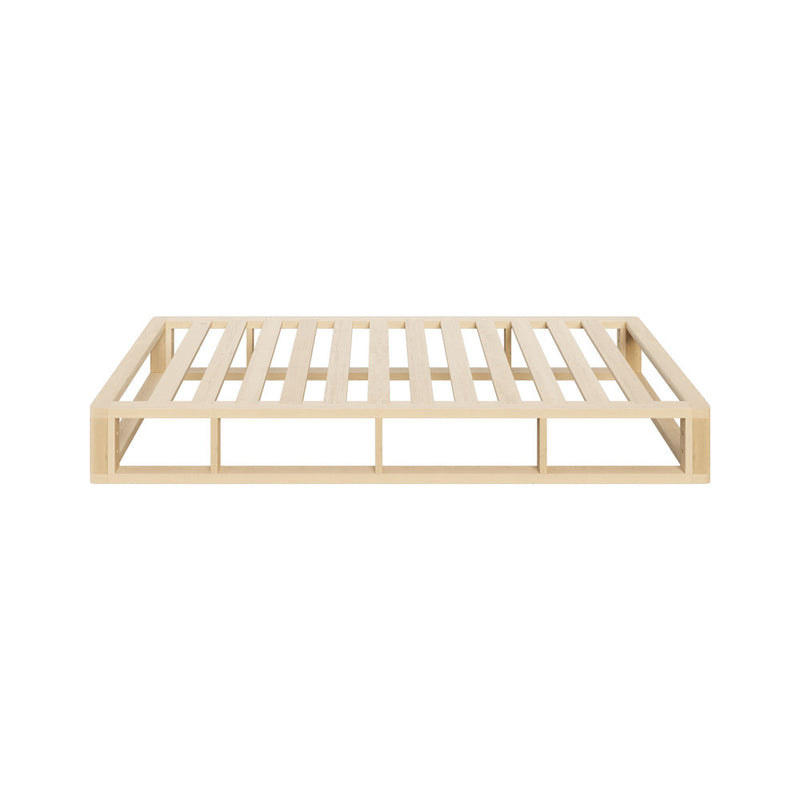Oikiture Wooden Bed Frame Single Size Cage-like Base