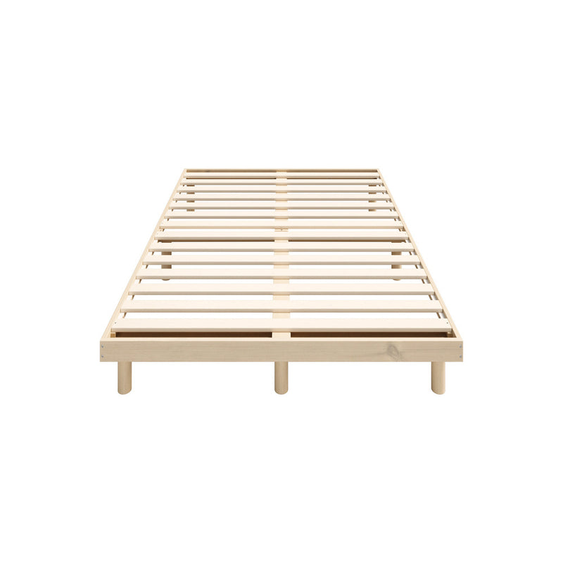 Oikiture Bed Frame King Single Bed Base Solid Wood Slats