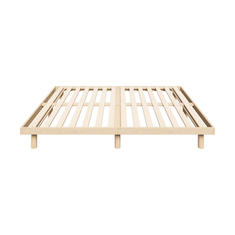 Oikiture Bed Frame King Single Bed Base Solid Wood Slats
