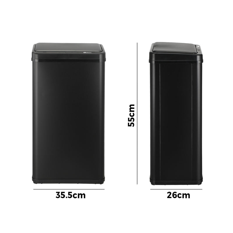 Oikiture Motion Sensor Bin 40L Automatic Black