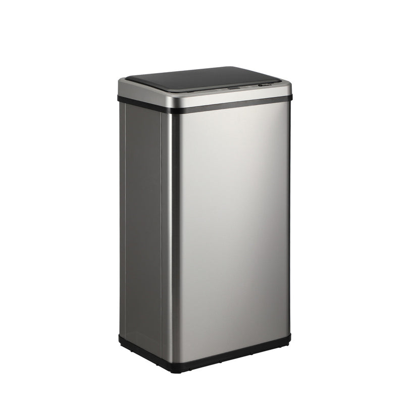 Oikiture 40L Motion Sensor Bin Automatic Rubbish Can Silver