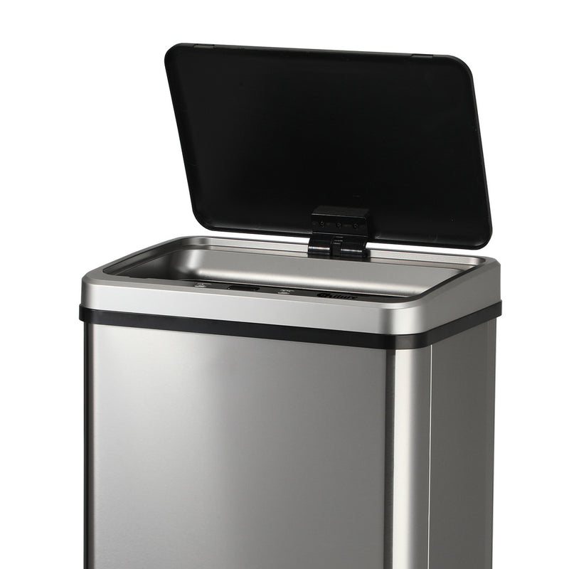 Oikiture 40L Motion Sensor Bin Automatic Rubbish Can Silver