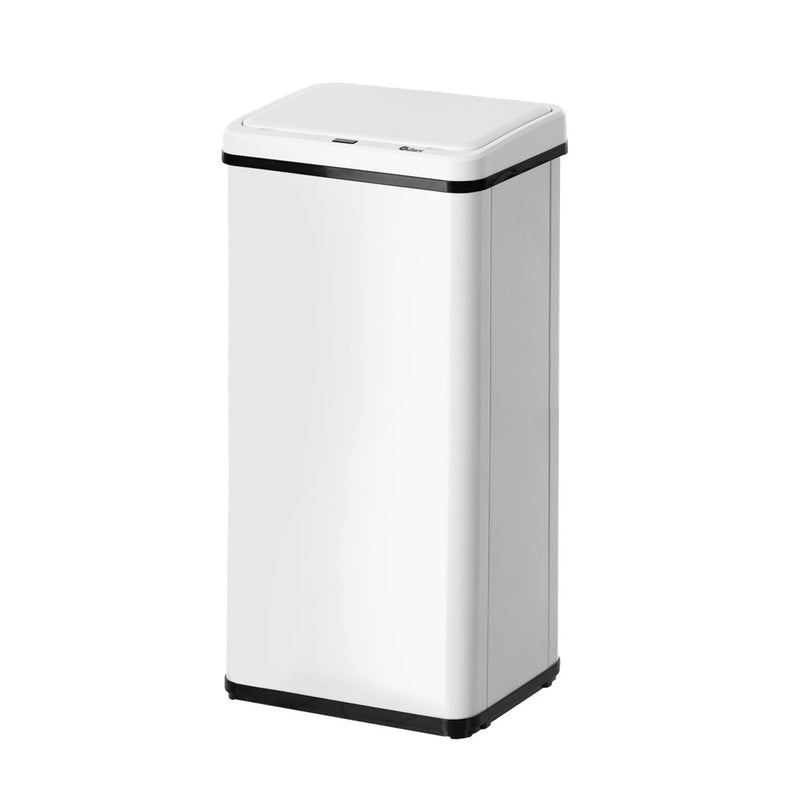 Oikiture 50L Motion Sensor Bin Automatic Rubbish Bin Kitchen White