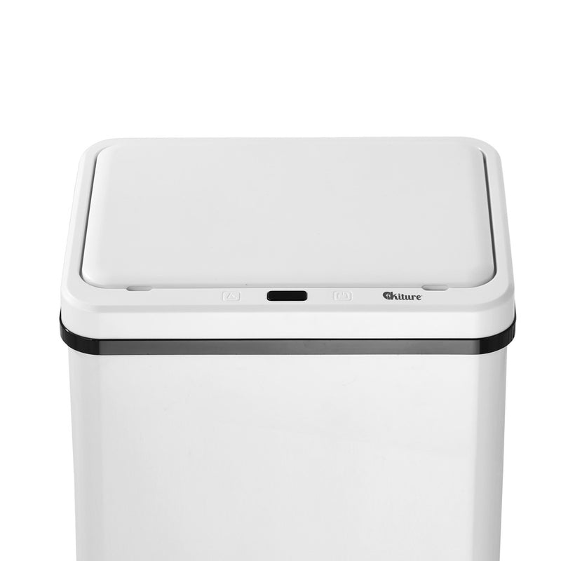 Oikiture 50L Motion Sensor Bin Automatic Rubbish Bin Kitchen White