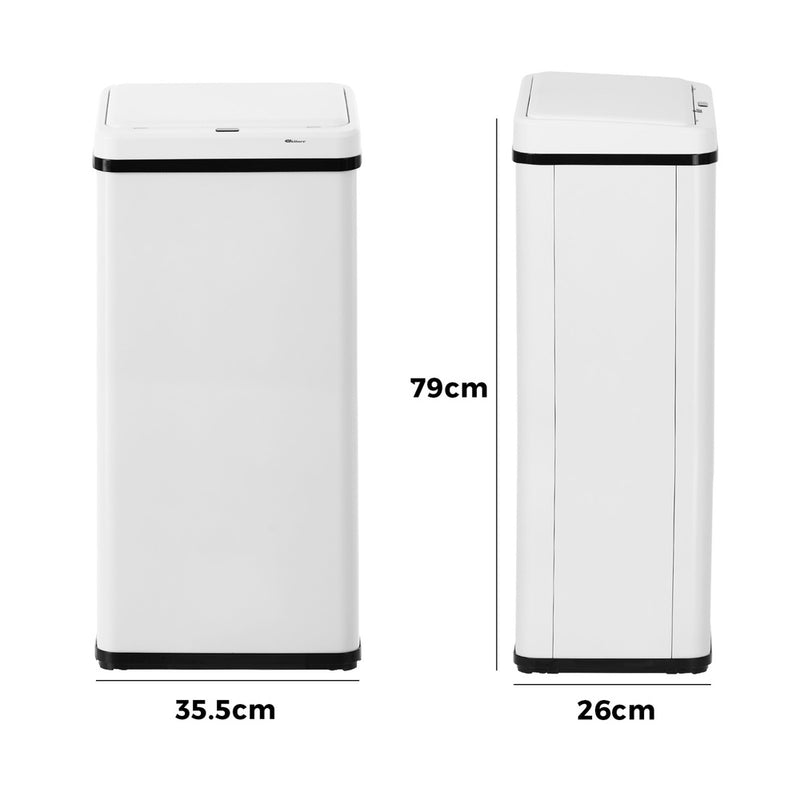 Oikiture 60L Motion Sensor Bin Automatic Rubbish Bin Kitchen White