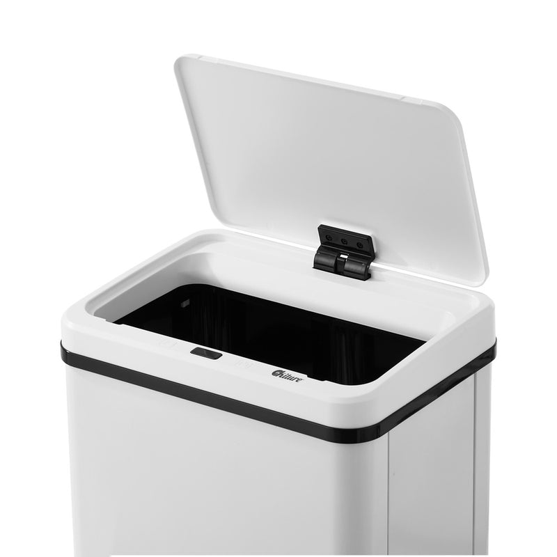 Oikiture 60L Motion Sensor Bin Automatic Rubbish Bin Kitchen White