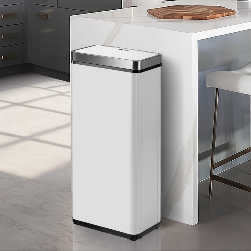 Oikiture 75L Motion Sensor Bin Automatic Rubbish Bin Kitchen White