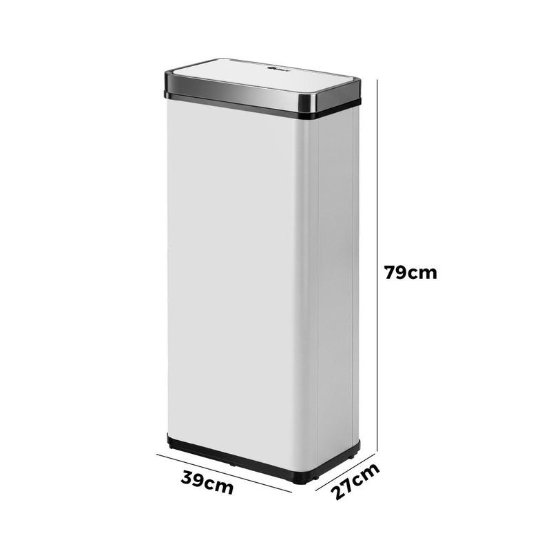 Oikiture 75L Motion Sensor Bin Automatic Rubbish Bin Kitchen White