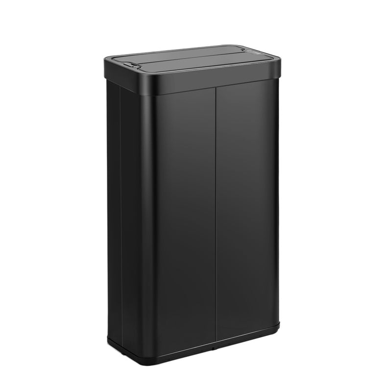 Oikiture 75L Motion Sensor Bin Stainless Steel Automatic Black