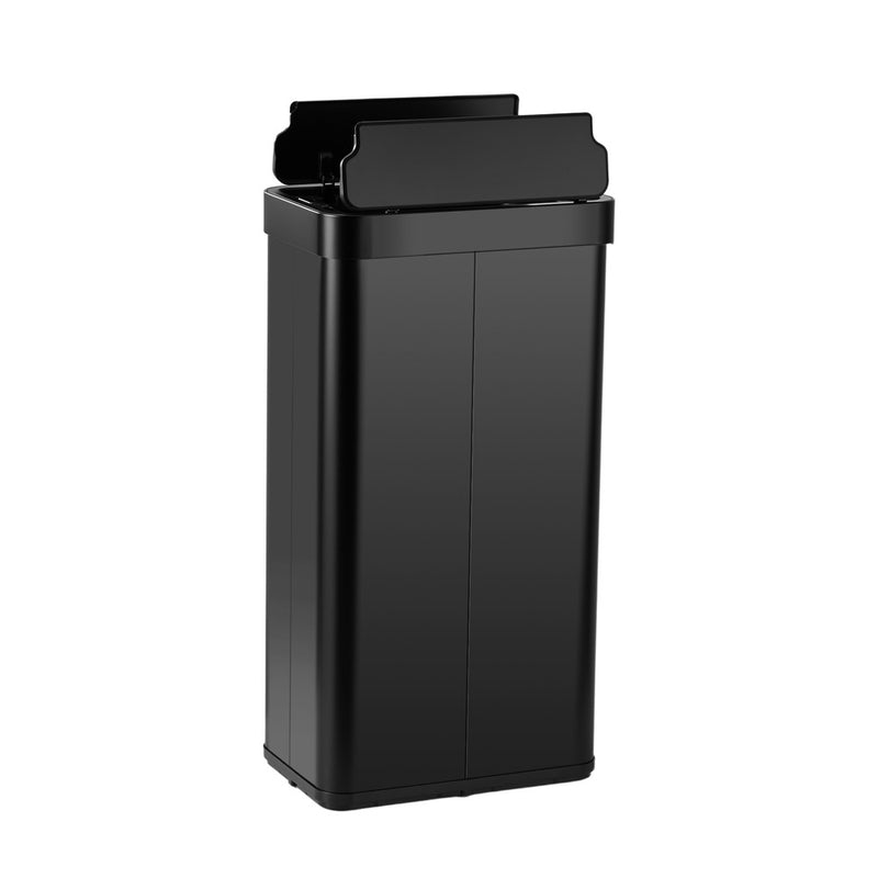 Oikiture 75L Motion Sensor Bin Stainless Steel Automatic Black