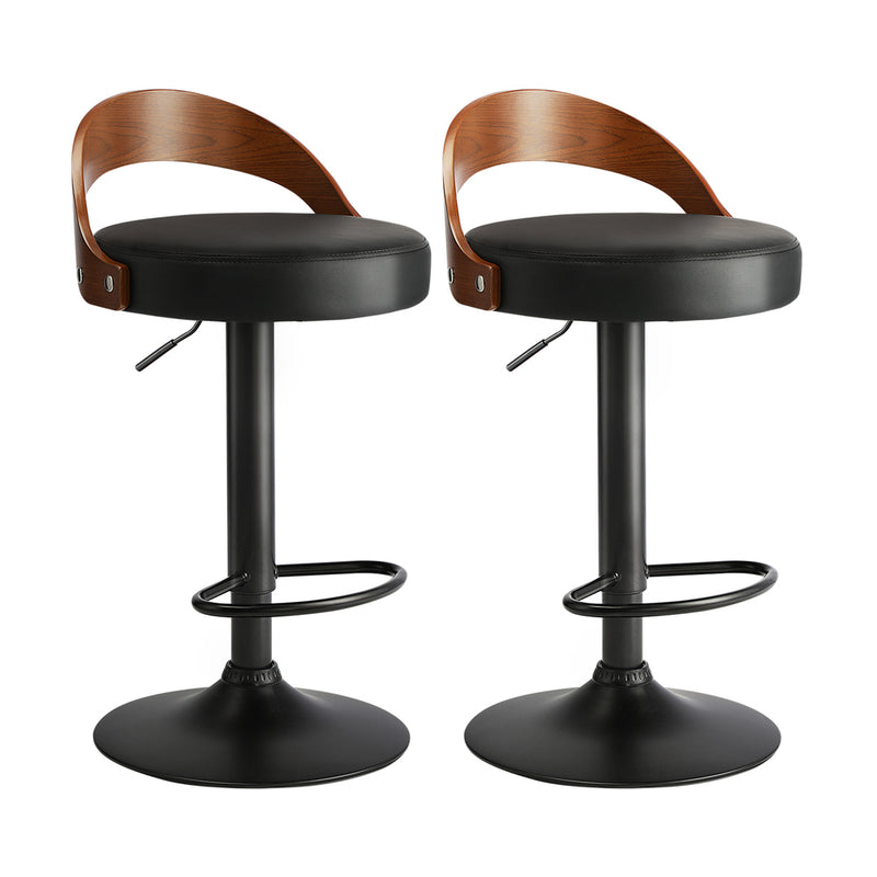 Oikiture Bar Stools Gas Lift Swivel Padded Seat x2