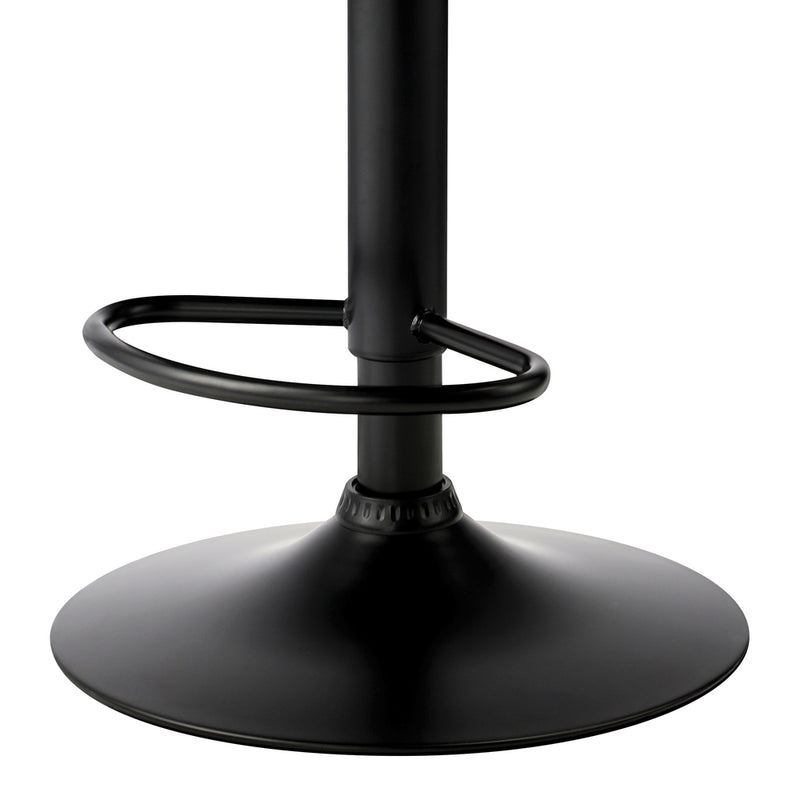 Oikiture 4x Bar Stools Swivel Gas Lift Metal Leather