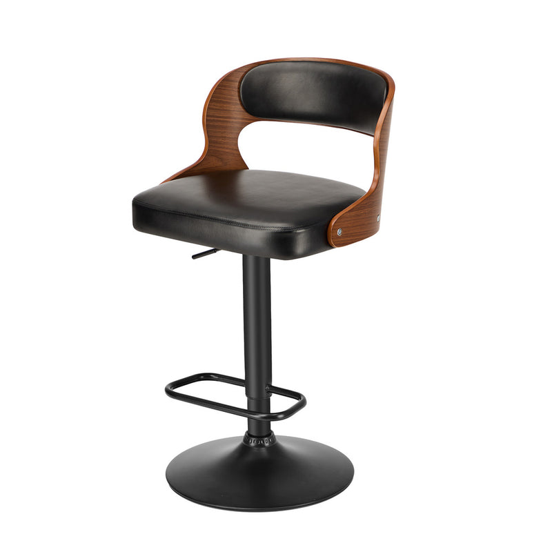 Oikiture 2X Bar Stool Gas Lift Kitchen Swivel Chair Leather LUKA
