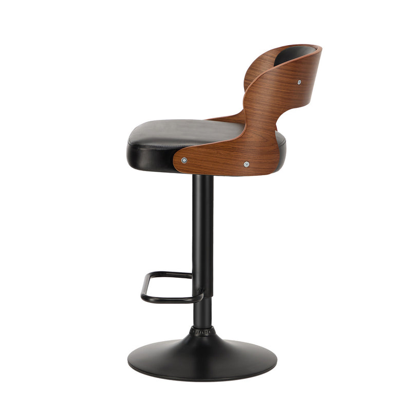 Oikiture 2X Bar Stool Gas Lift Kitchen Swivel Chair Leather LUKA