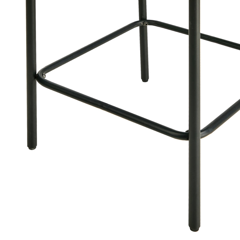 Oikiture 4x Bar Stools Kitchen Counter Stool Linen Seat Metal Green