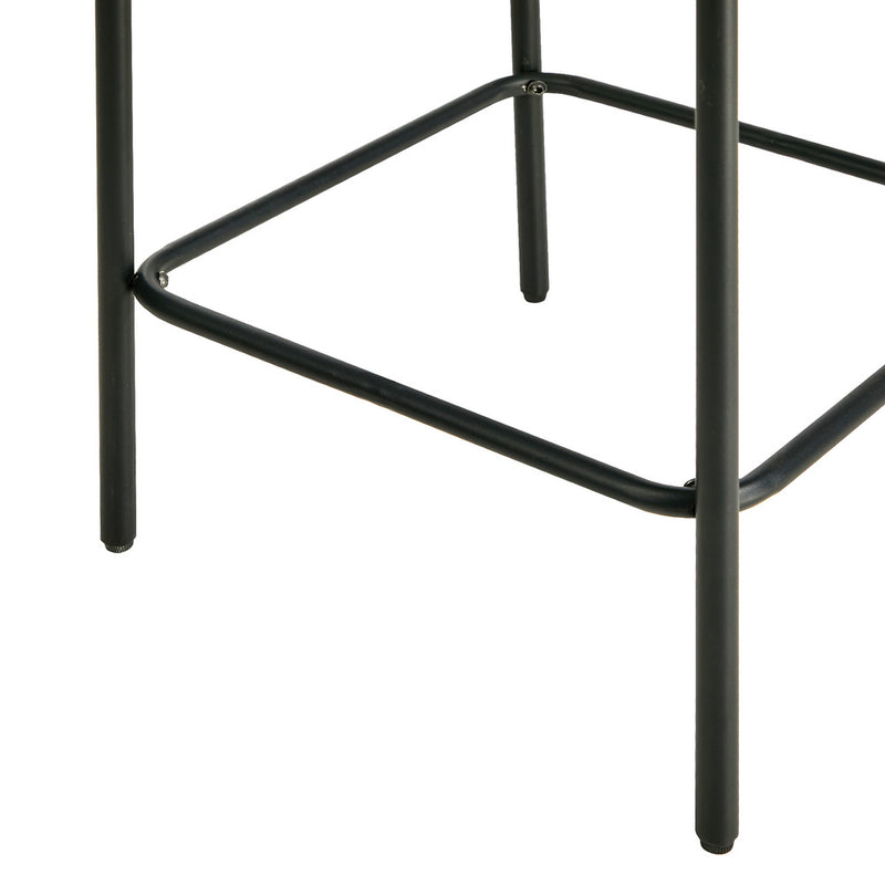 Oikiture 2x Bar Stools Kithen Stool Dining Chair Linen Metal Orange