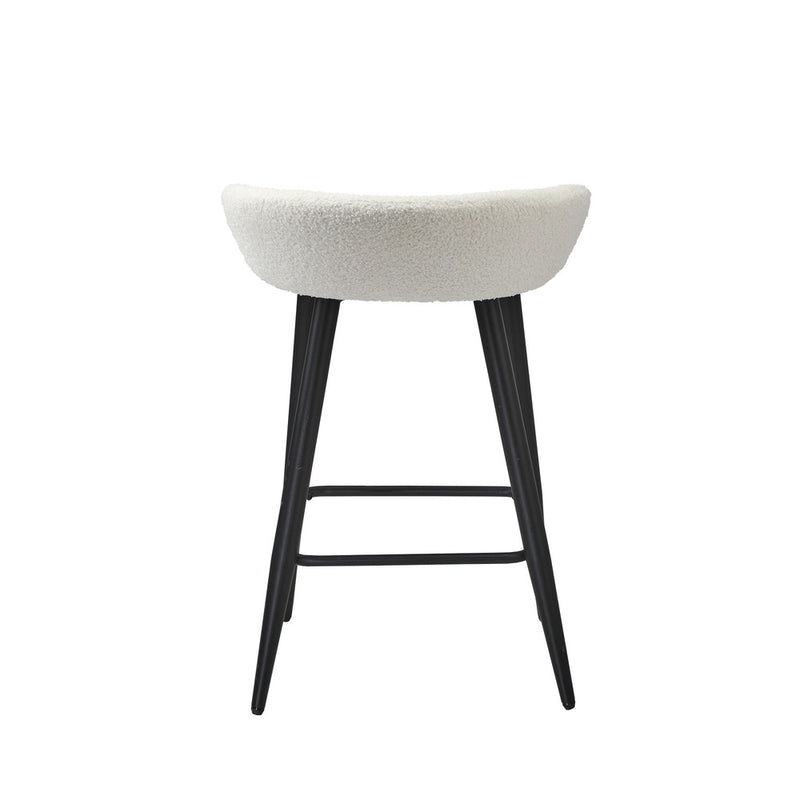 Oikiture 4PCS Bar Stools Boucle Fabric White and Black