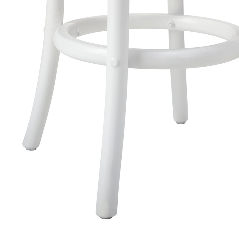 Oikiture 2x Bar Stools Dining Chair Rattan Seat White