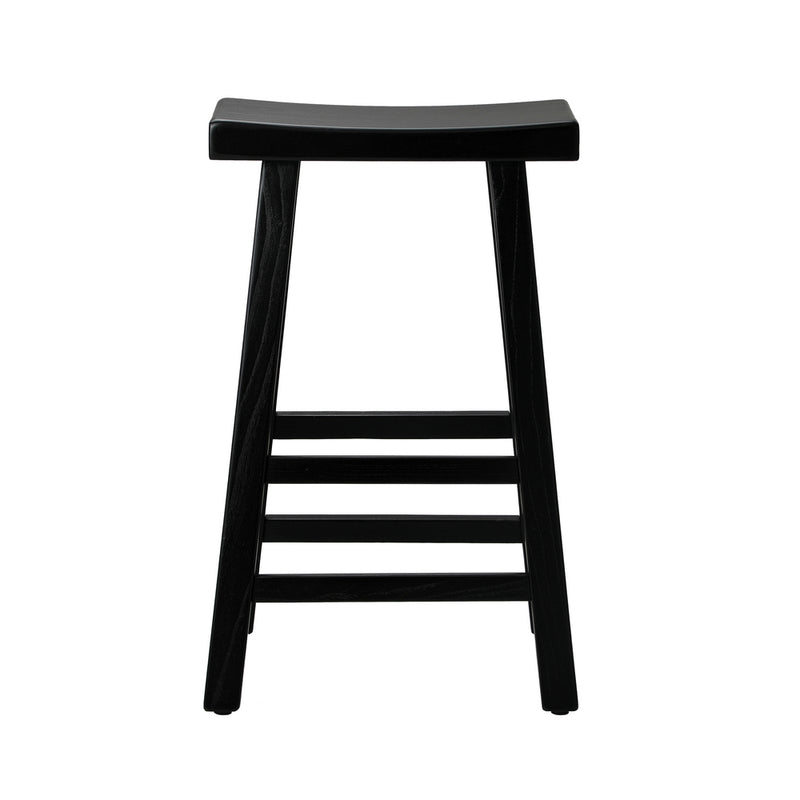 Oikiture Bar Stools Wooden Counter Chairs Black