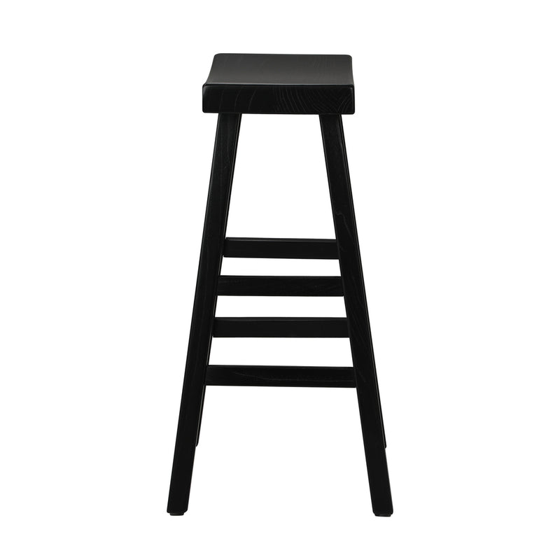 Oikiture Bar Stools Wooden Counter Chairs Black