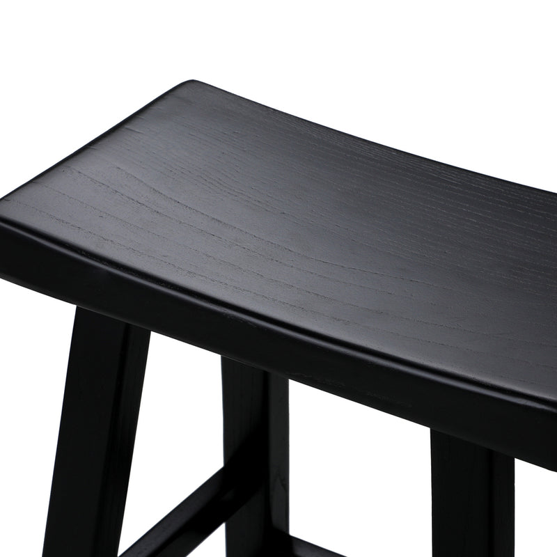 Oikiture Bar Stools Wooden Counter Chairs Black